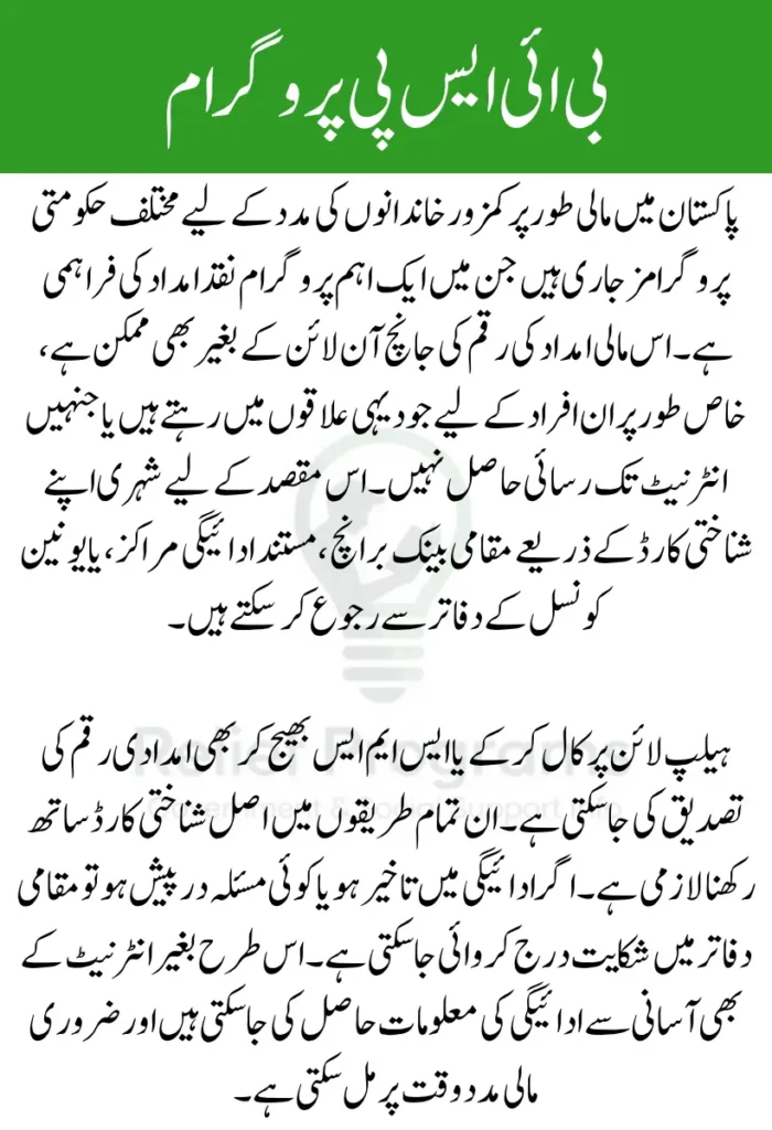 BISP 13500 Payment