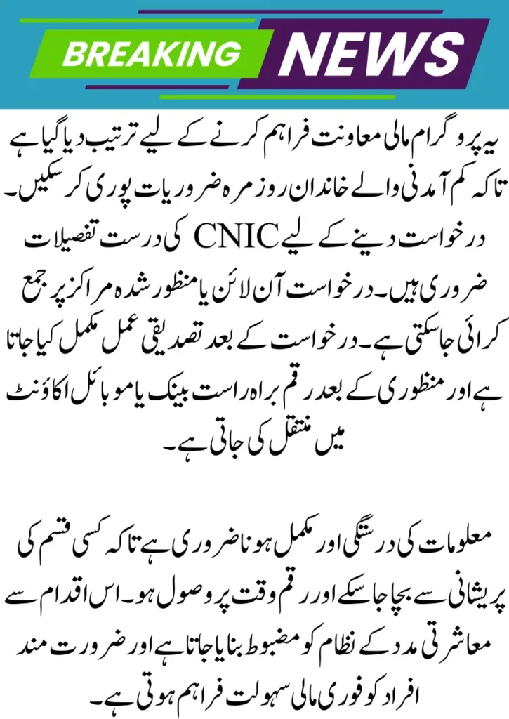 10000 Maryam Nawaz Relief Program